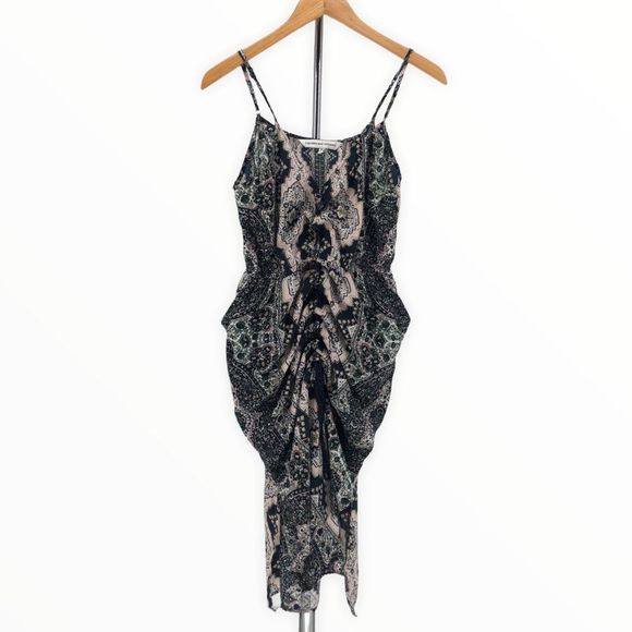 Cupcakes & Cashmere Leela Paisley Print Lace Up Sleeveless Midi Dress size M - Picture 2 of 13